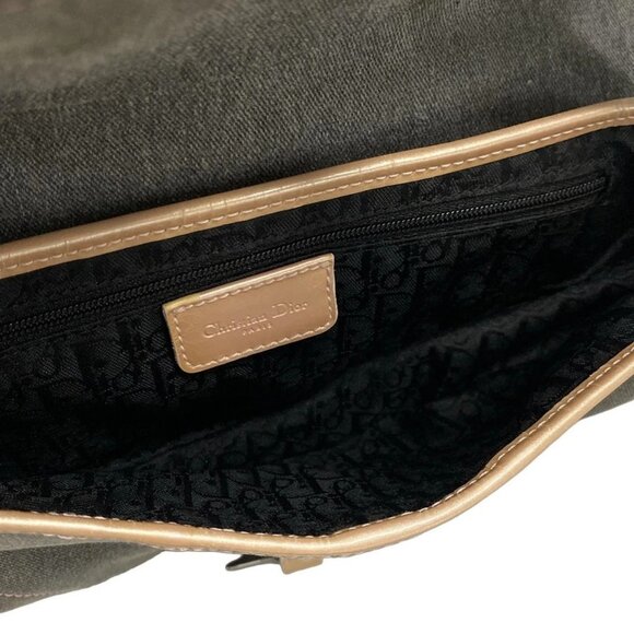 Auth DIOR/ChristianDior Saddle Bag Black Pink Denim Patent Leather Handbag - Picture 6 of 16